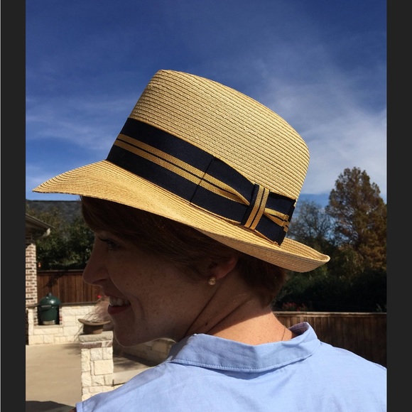 Retro Dobbs 5th Avenue, NY, Unisex Panama Straw Fedora-Size 7-3/8 and Hatbox - Picture 5 of 11